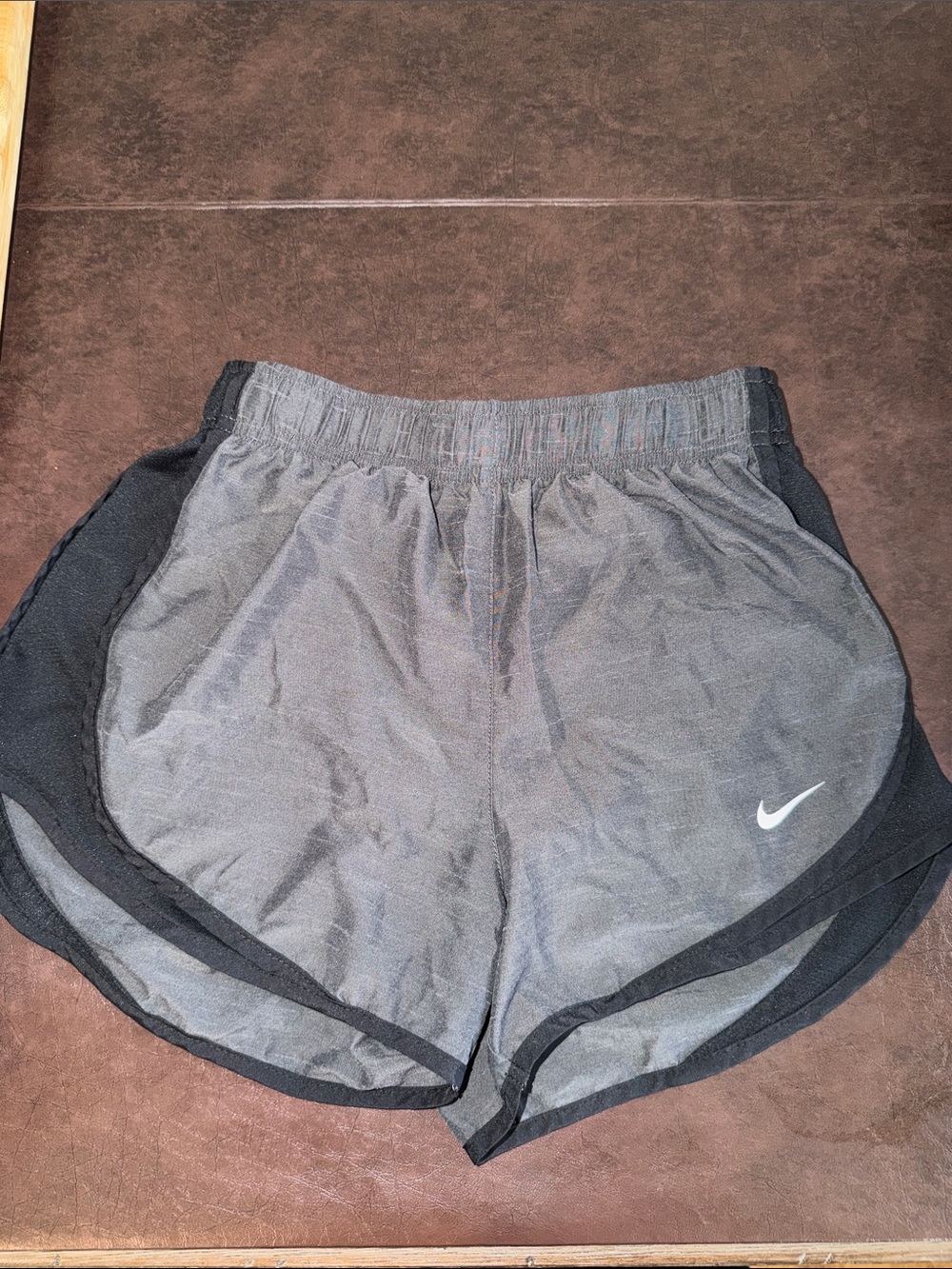 Nike Women's Gray and Black Athletic Running Shorts